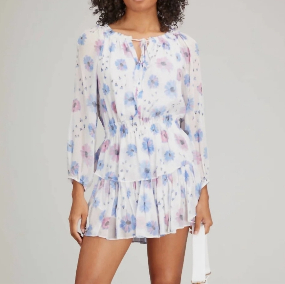 LoveShackFancy women's floral mini dress size large - Picture 4 of 10